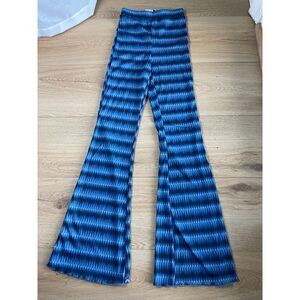 ASOS Design Blue Printed Flare Trousers 70s disco - Size US 0, US 4, US 10